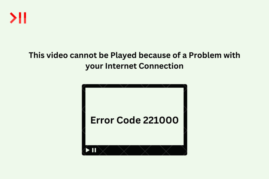 221000 Error This video cannot be Played because of a Problem with your Internet Connection