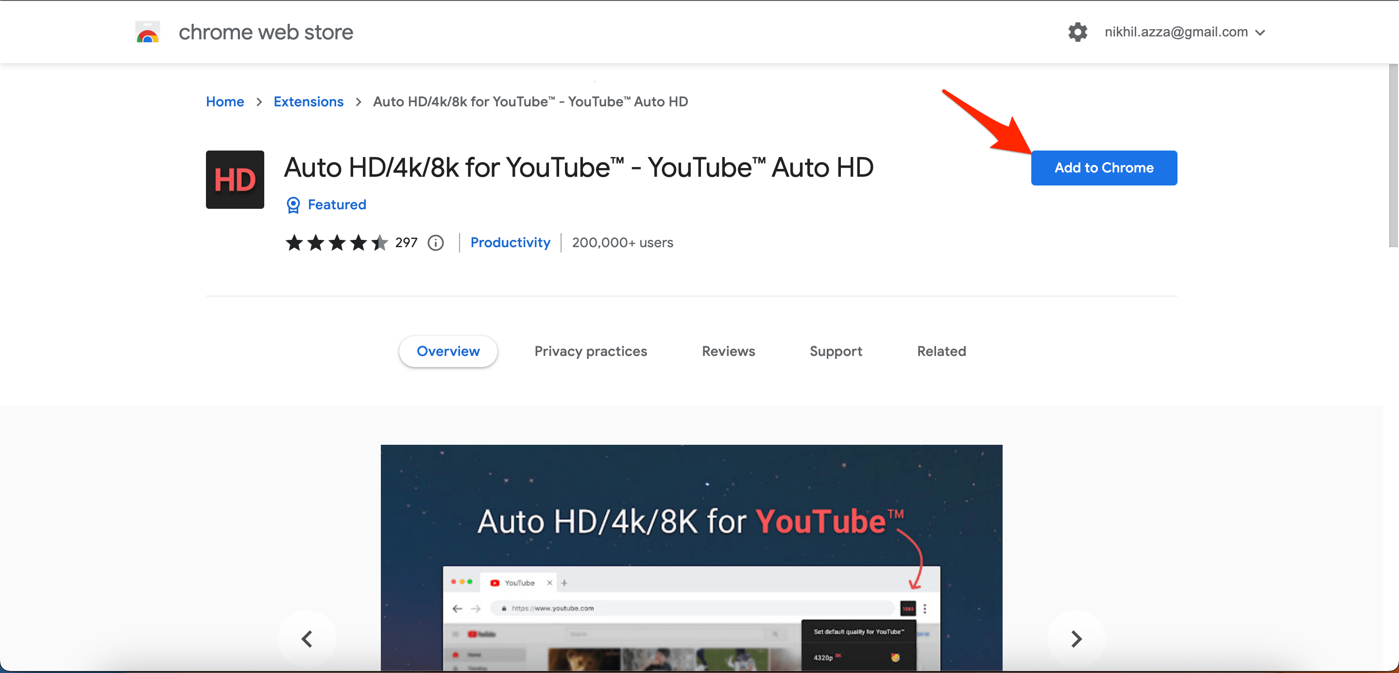 Go to Auto HD/4k/8k for YouTube