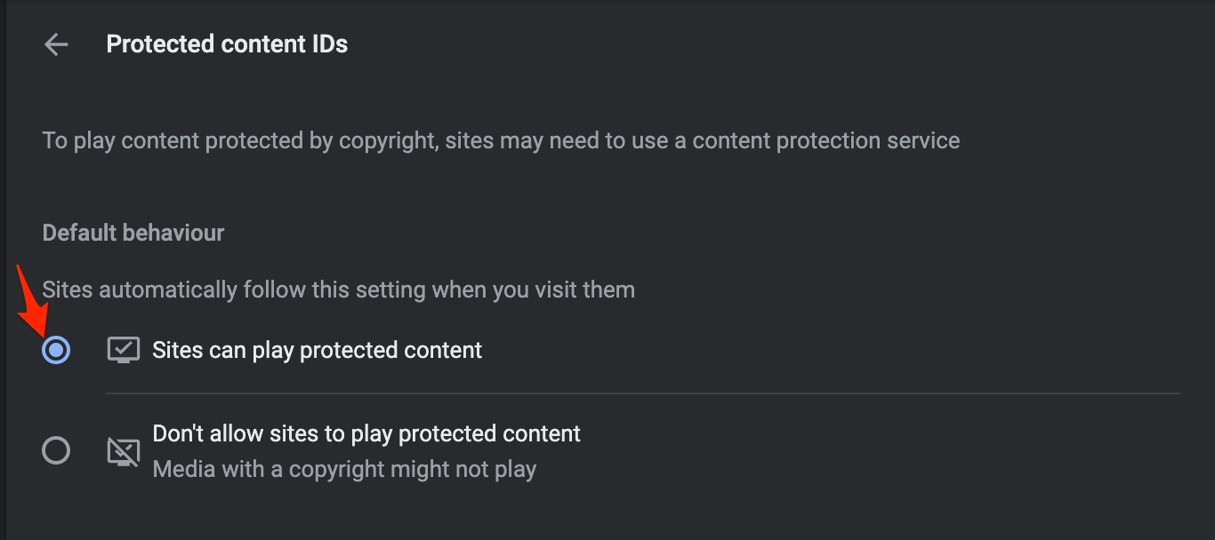 Sites can play protected content