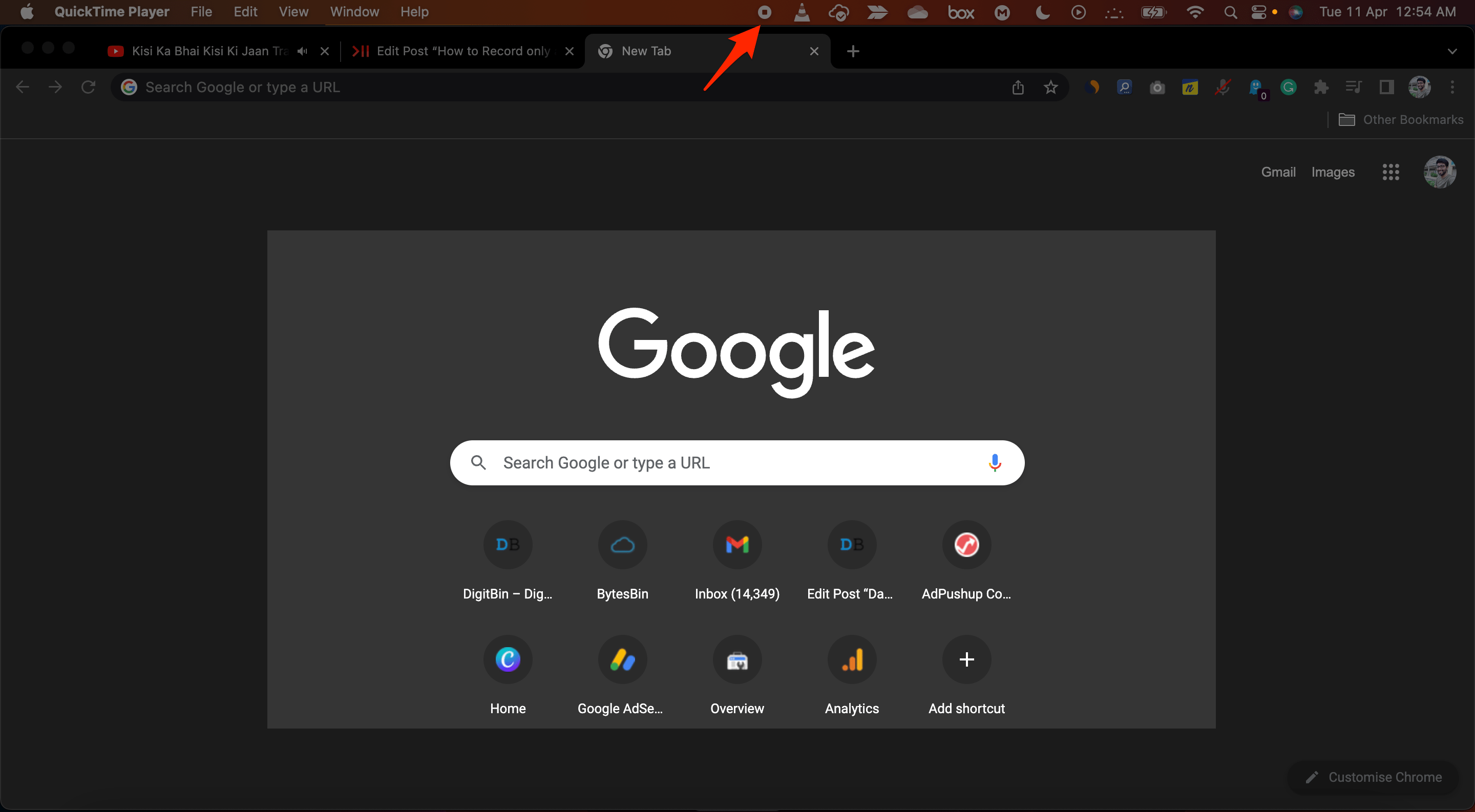 click on the stop icon on right menu bar