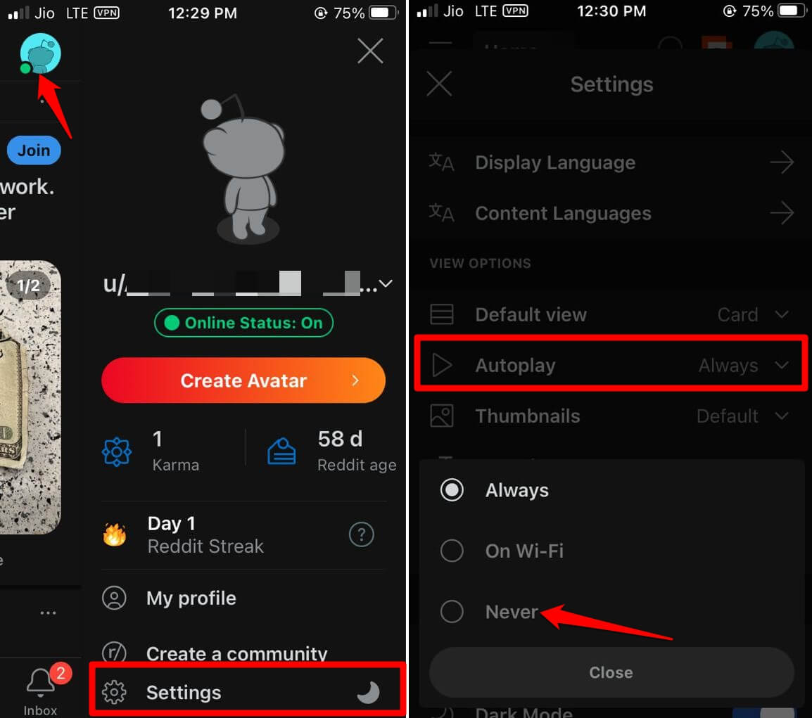 disable video autoplay on Reddit